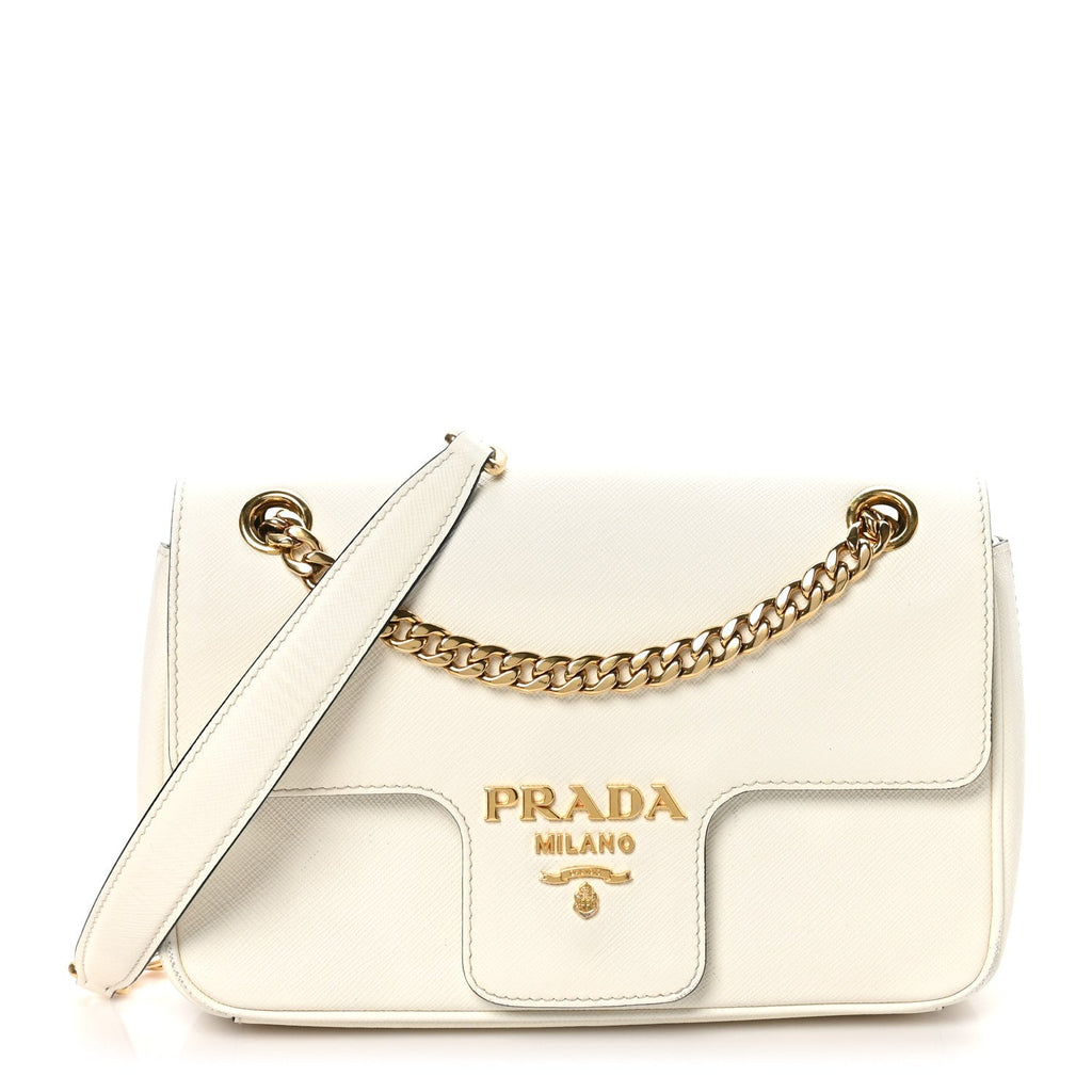 Saffiano Flap Shoulder Bag Talco