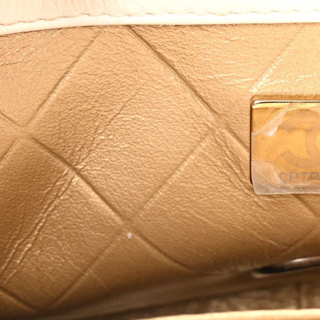 Lambskin Quilted Mini Coco Clips Flap White