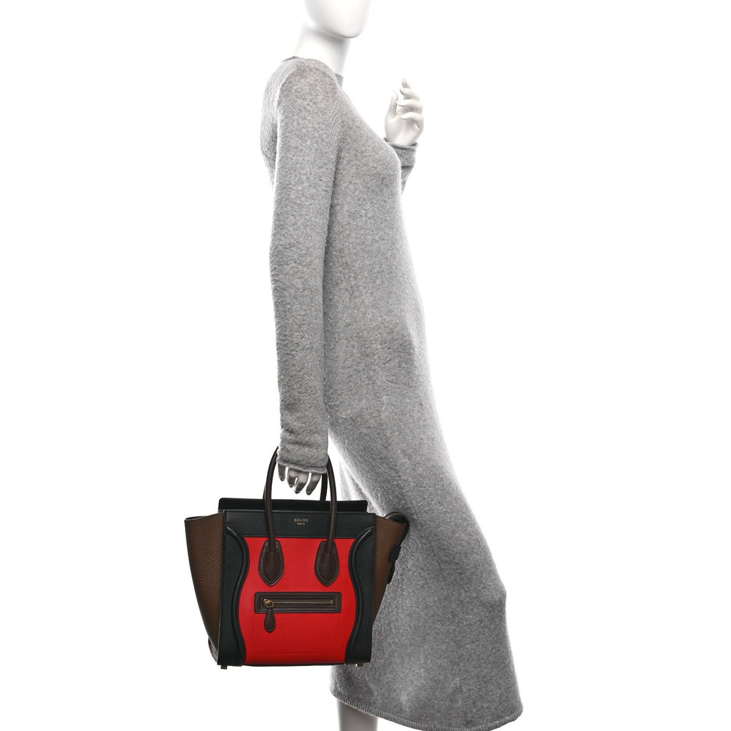 Bullhide Calfskin Micro Luggage Tri-Color Bright Red