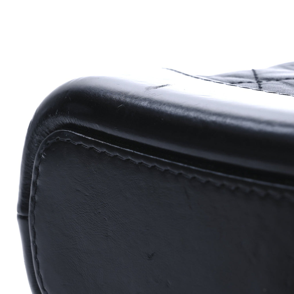 Aged Calfskin Quilted Small Gabrielle Hobo Black