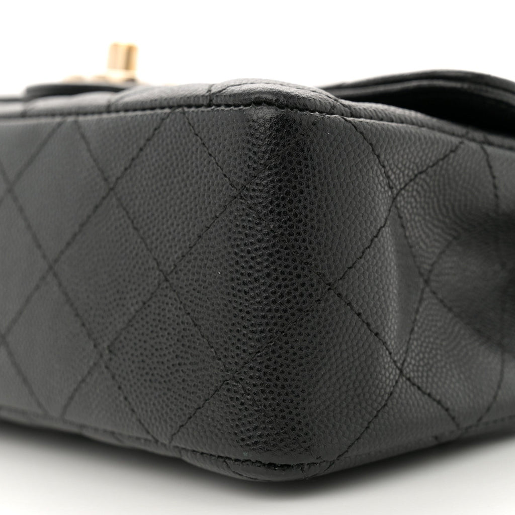 Caviar Quilted Mini Rectangular Flap Black