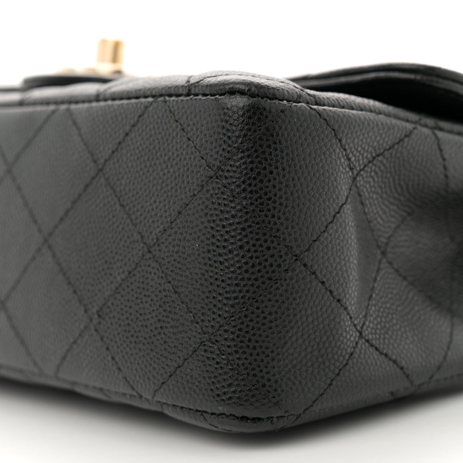 Caviar Quilted Mini Rectangular Flap Black