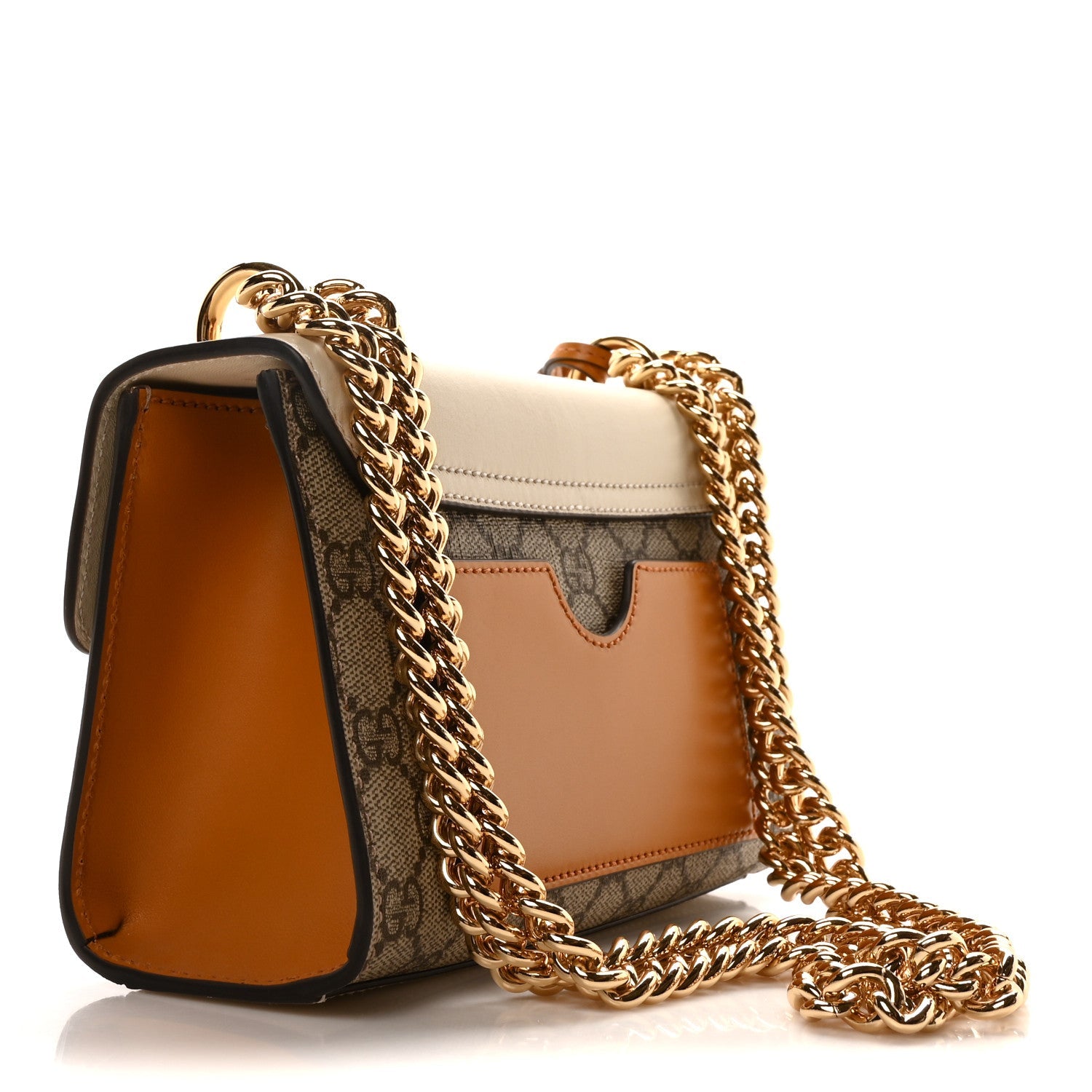 GG Supreme Monogram Calfskin Small Padlock Shoulder Bag Beige Mystic White Sun Oil