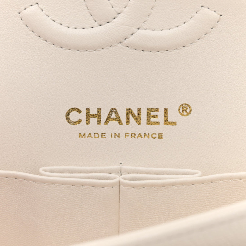 Caviar Quilted Small Double Flap White
