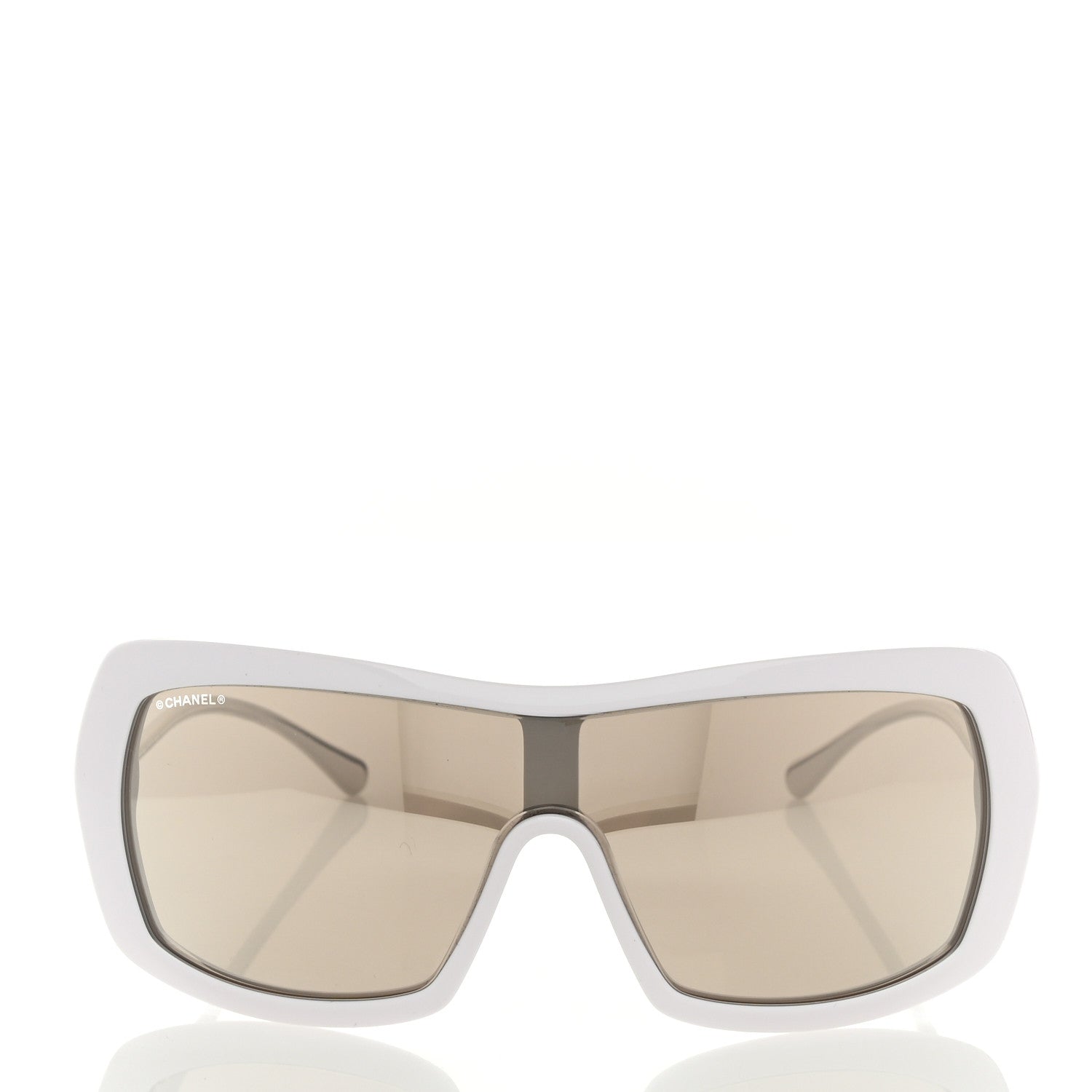 Acetate Metal Shield Sunglasses 71336A White