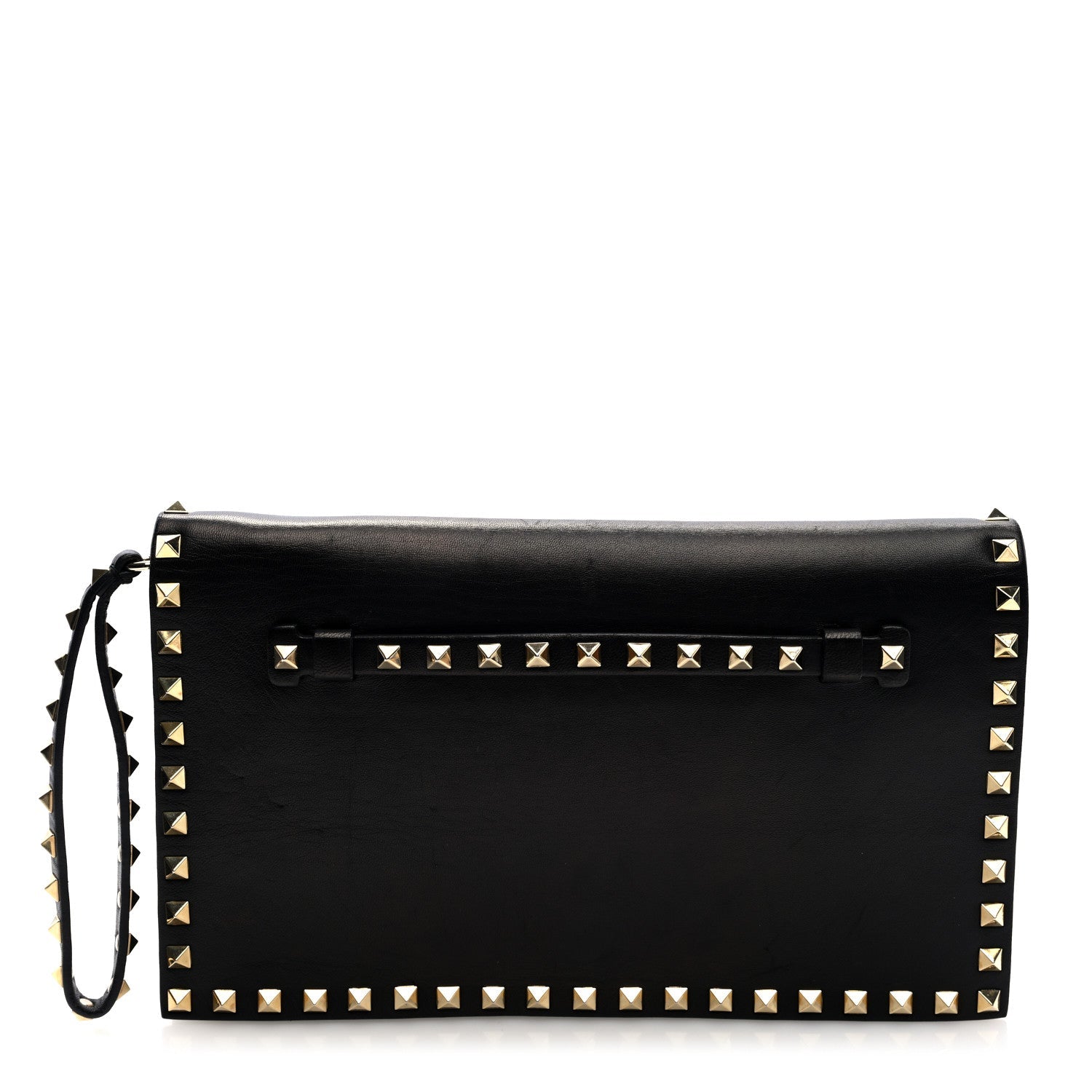 Nappa Rockstud Wristlet Clutch Black