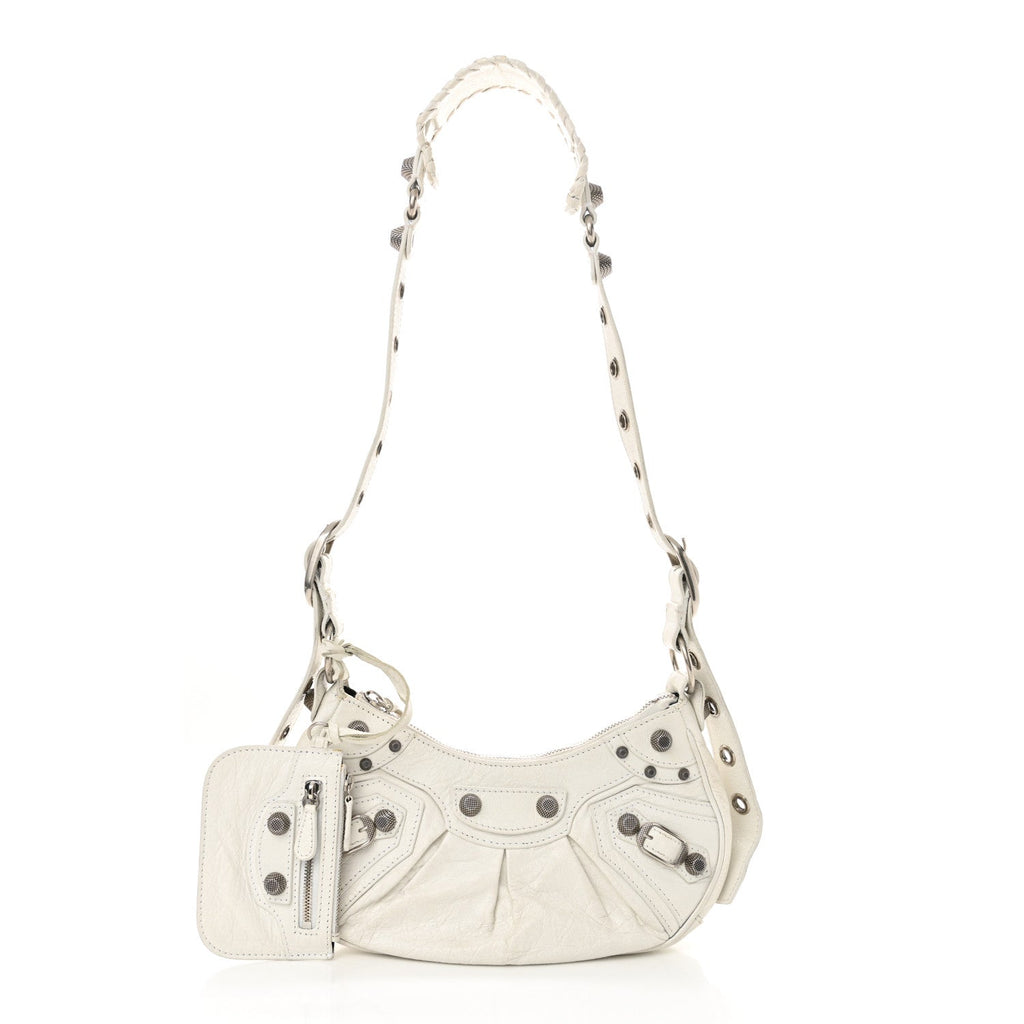 Agneau Arena Le Cagole Shoulder Bag XS Optic White