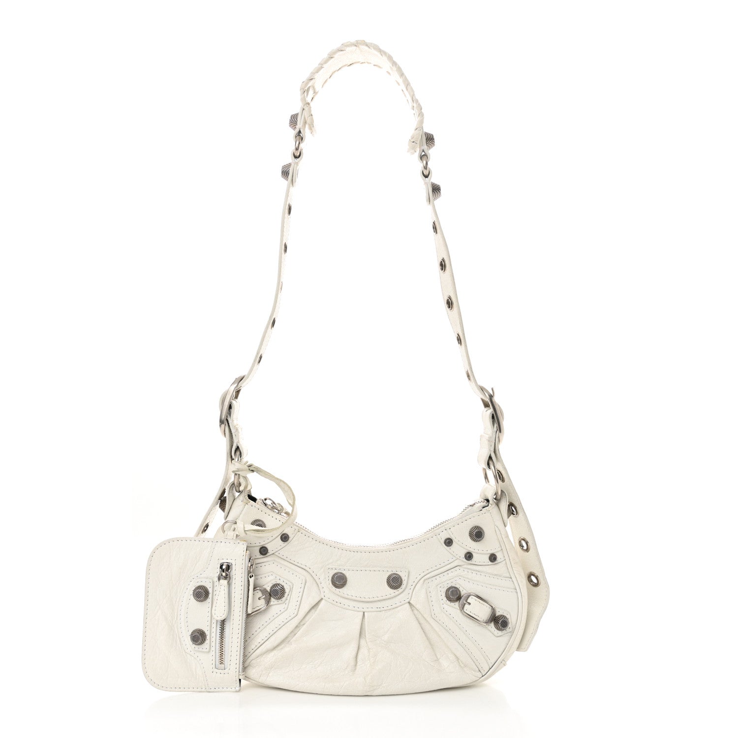 Agneau Arena Le Cagole Shoulder Bag XS Optic White
