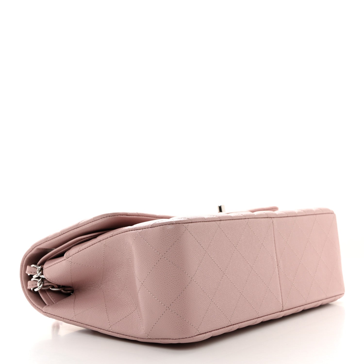 Caviar Quilted Jumbo Double Flap Light Purple