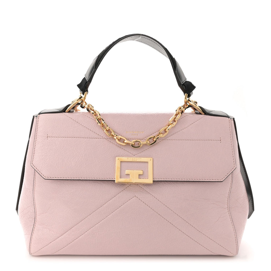 Creased Patent Calfskin Medium ID Flap Pink