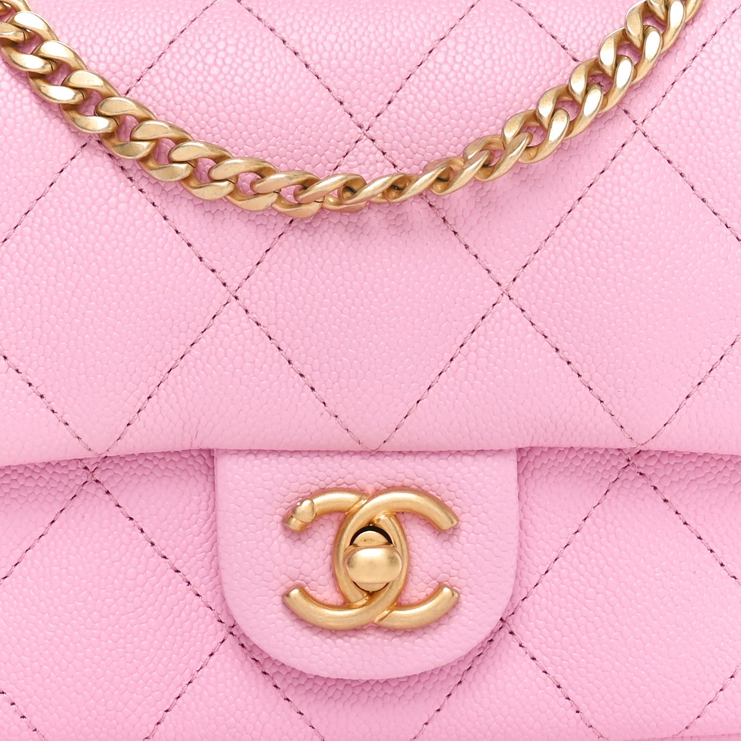 Caviar Quilted Mini Sweetheart Flap Lilac