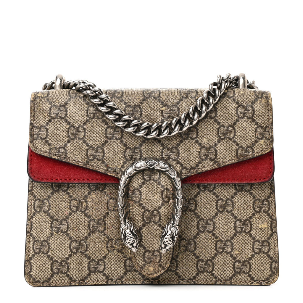 GG Supreme Monogram Mini Dionysus Shoulder Bag Hibiscus Red