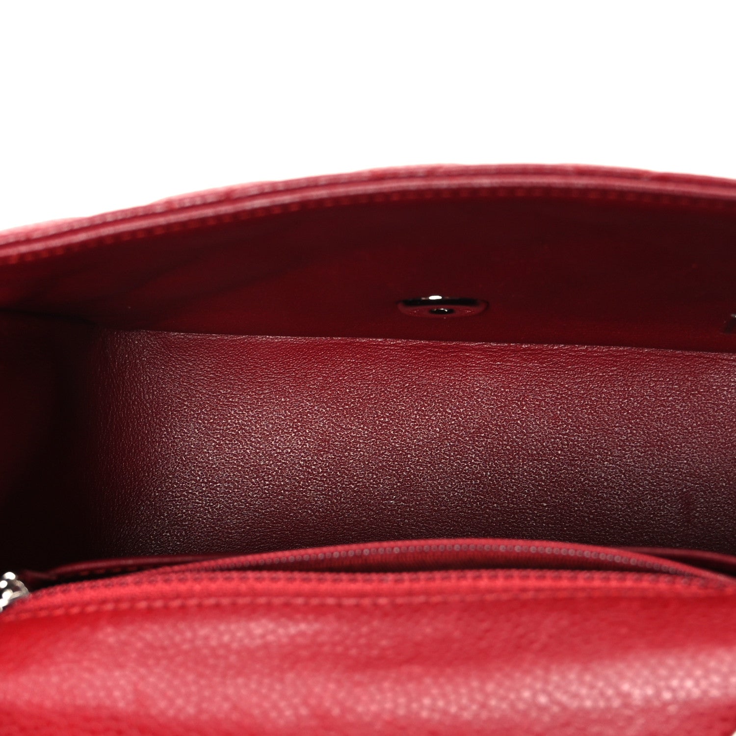 Caviar Quilted Mini Square Flap Red