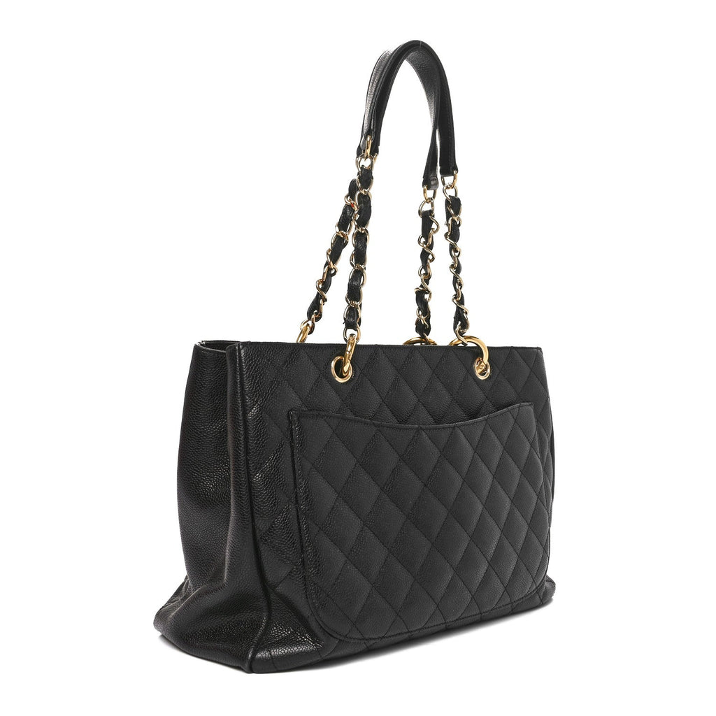 Caviar Quilted Grand Shopping Tote GST Black