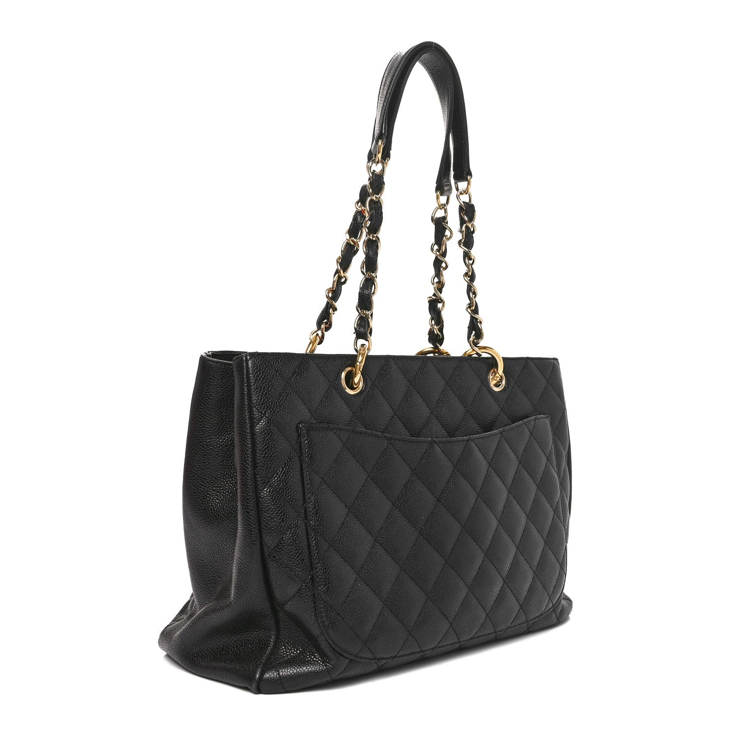 Caviar Quilted Grand Shopping Tote GST Black
