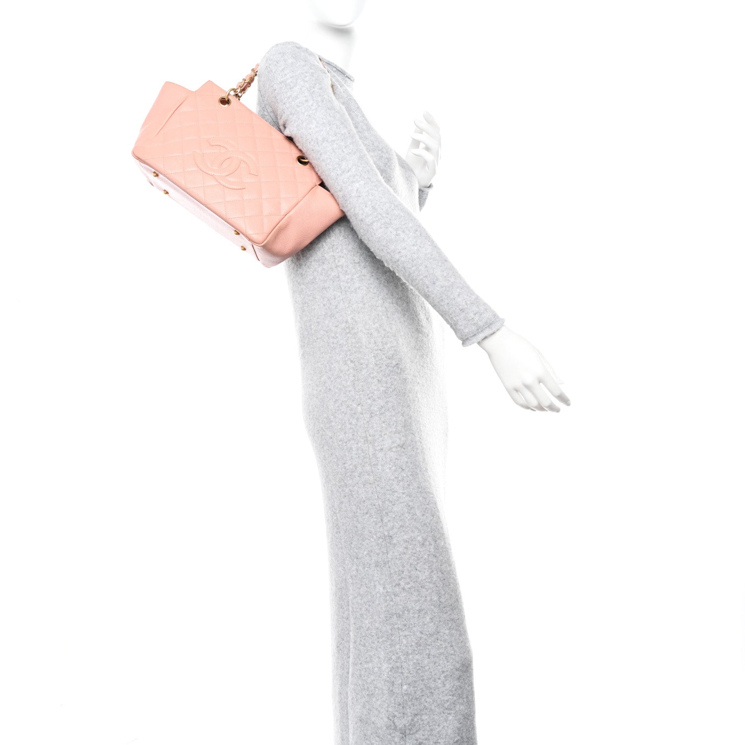 Caviar Quilted Petit Timeless Shopping Tote PTT Pink