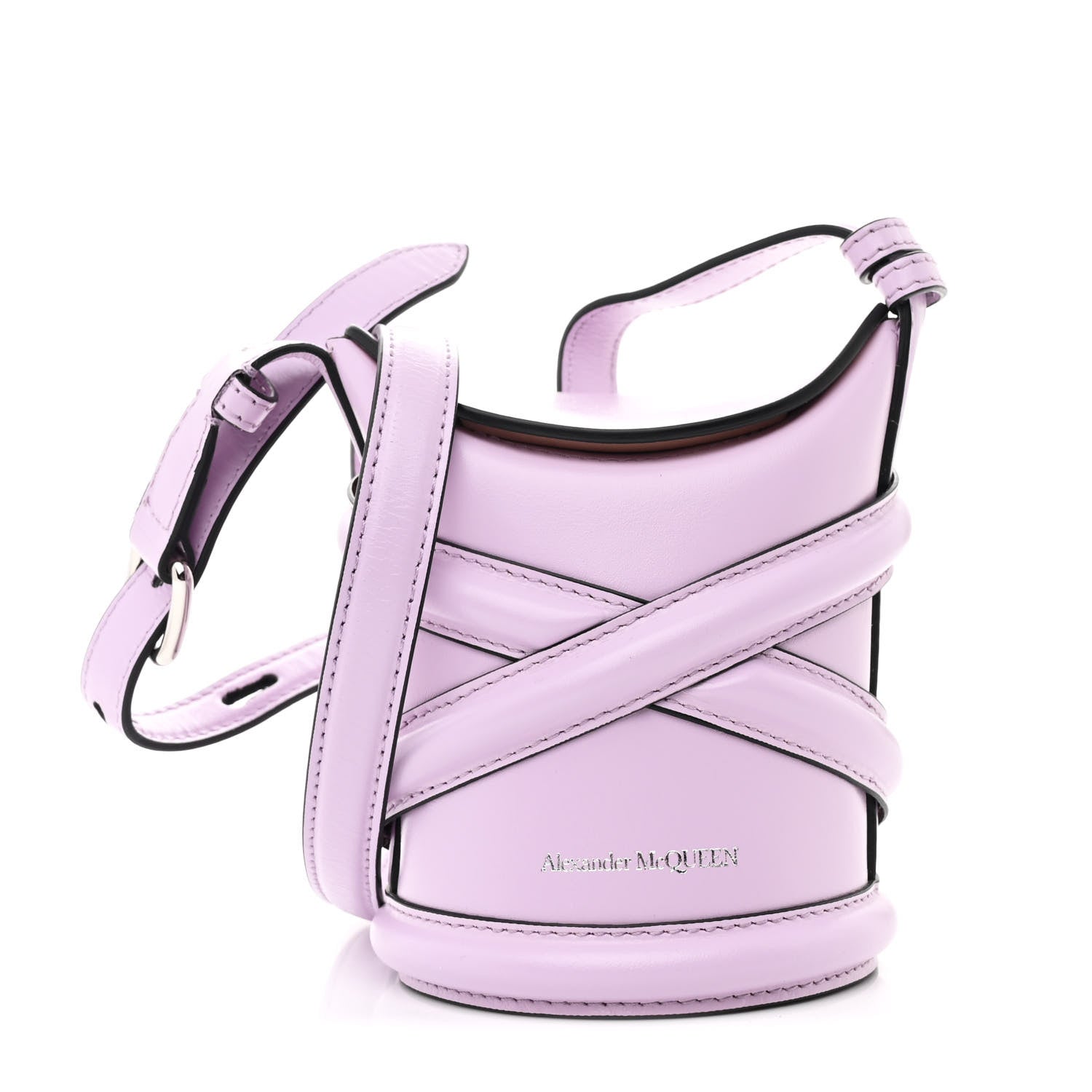 Calfskin Mini Curve Bucket Bag  Lilac