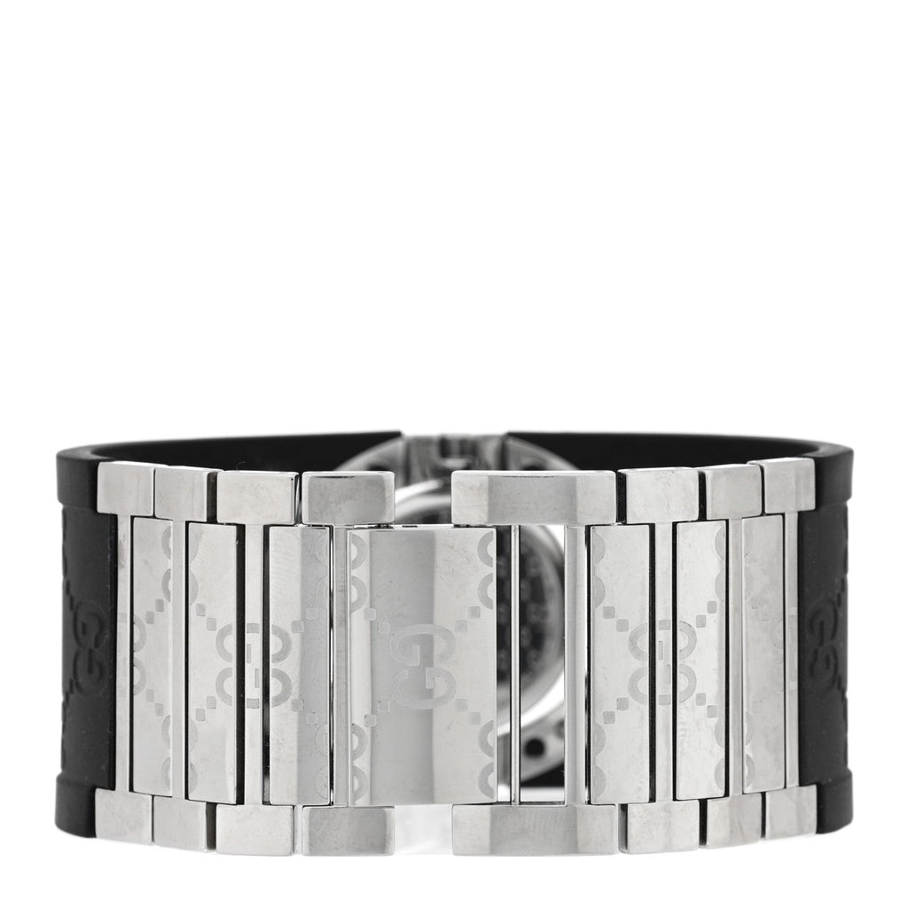 Stainless Steel Rubber 23mm Twirl Quartz Watch Black