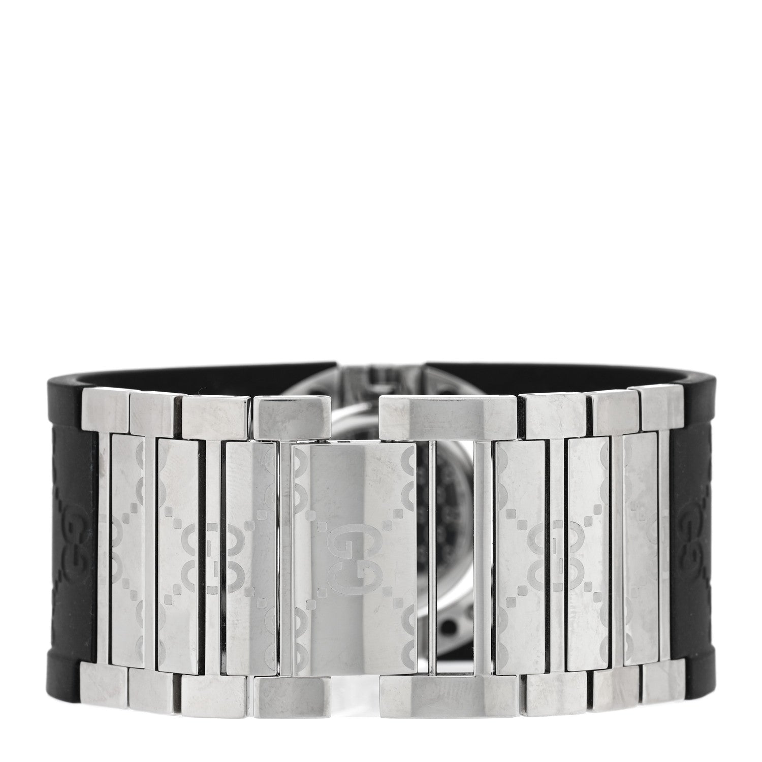 Stainless Steel Rubber 23mm Twirl Quartz Watch Black