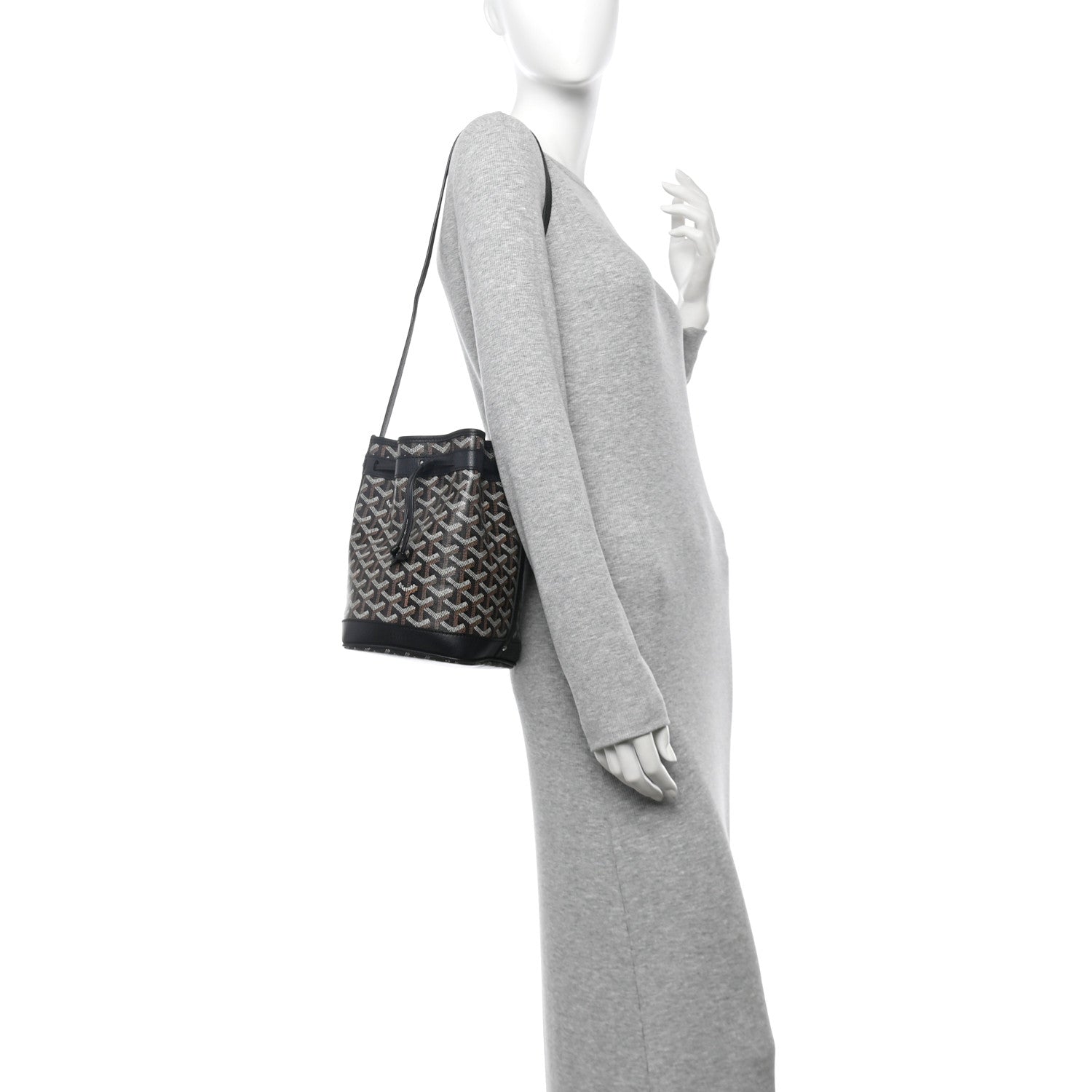Goyardine Petit Flot Bucket Bag PM Black
