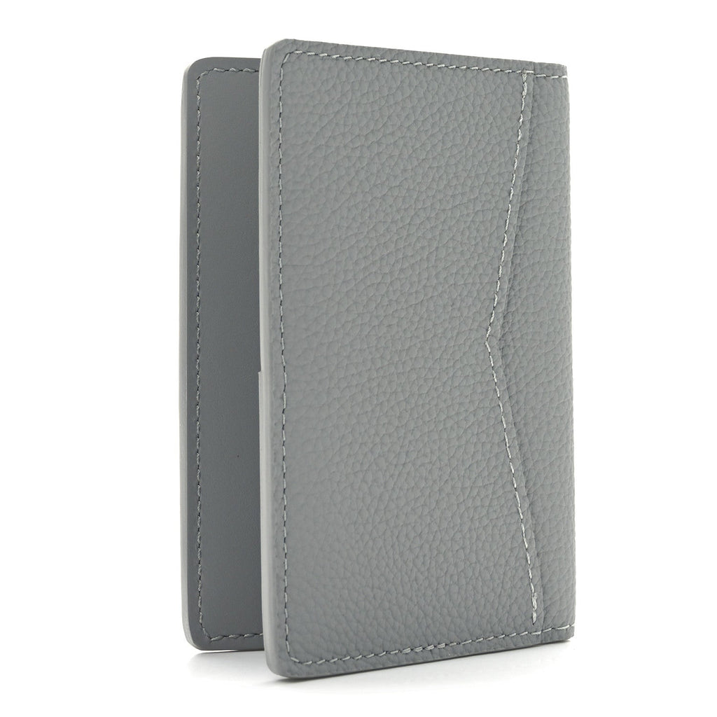 Grained Calfskin Aerogram Pocket Organizer Gray