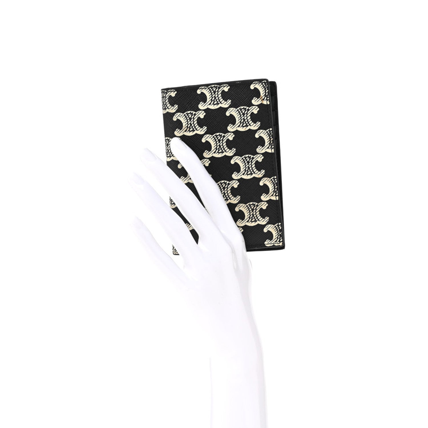 Triomphe Canvas Vertical  Holder Black White