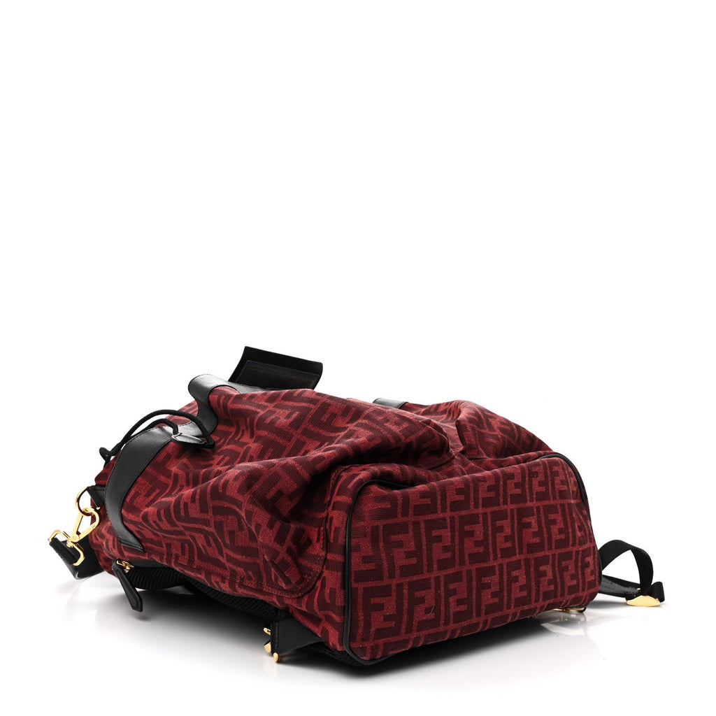 Recycled Fabric Jacquard Vitello Grace FF 1974 Large Fendi Strike Backpack Rosso Marlboro Black