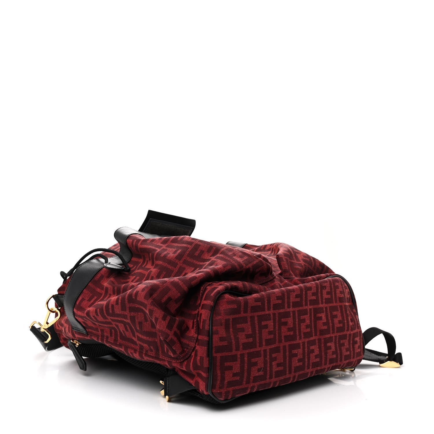Recycled Fabric Jacquard Vitello Grace FF 1974 Large Fendi Strike Backpack Rosso Marlboro Black