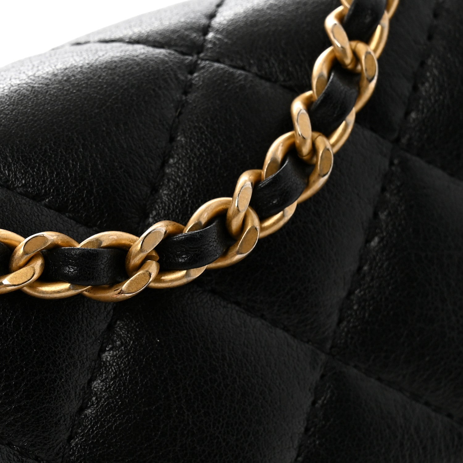 Calfskin Quilted Triple Flap Black