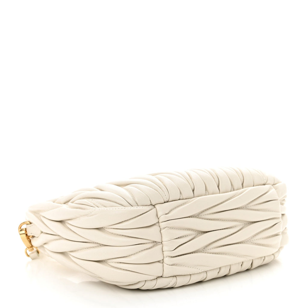 Nappa Matelasse Small Wander Hobo White