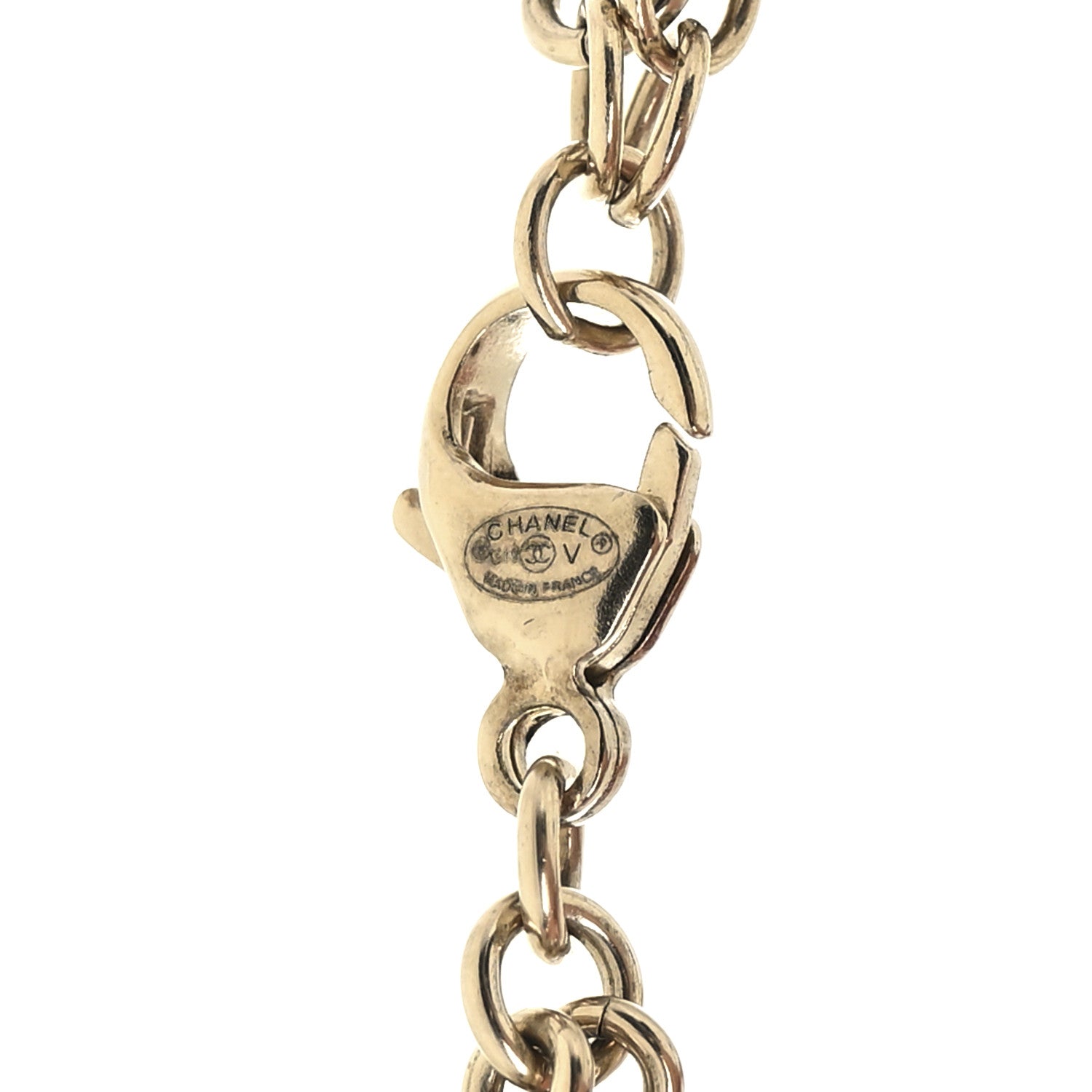 Crystal Enamel Pearl CC Bracelet Black Gold