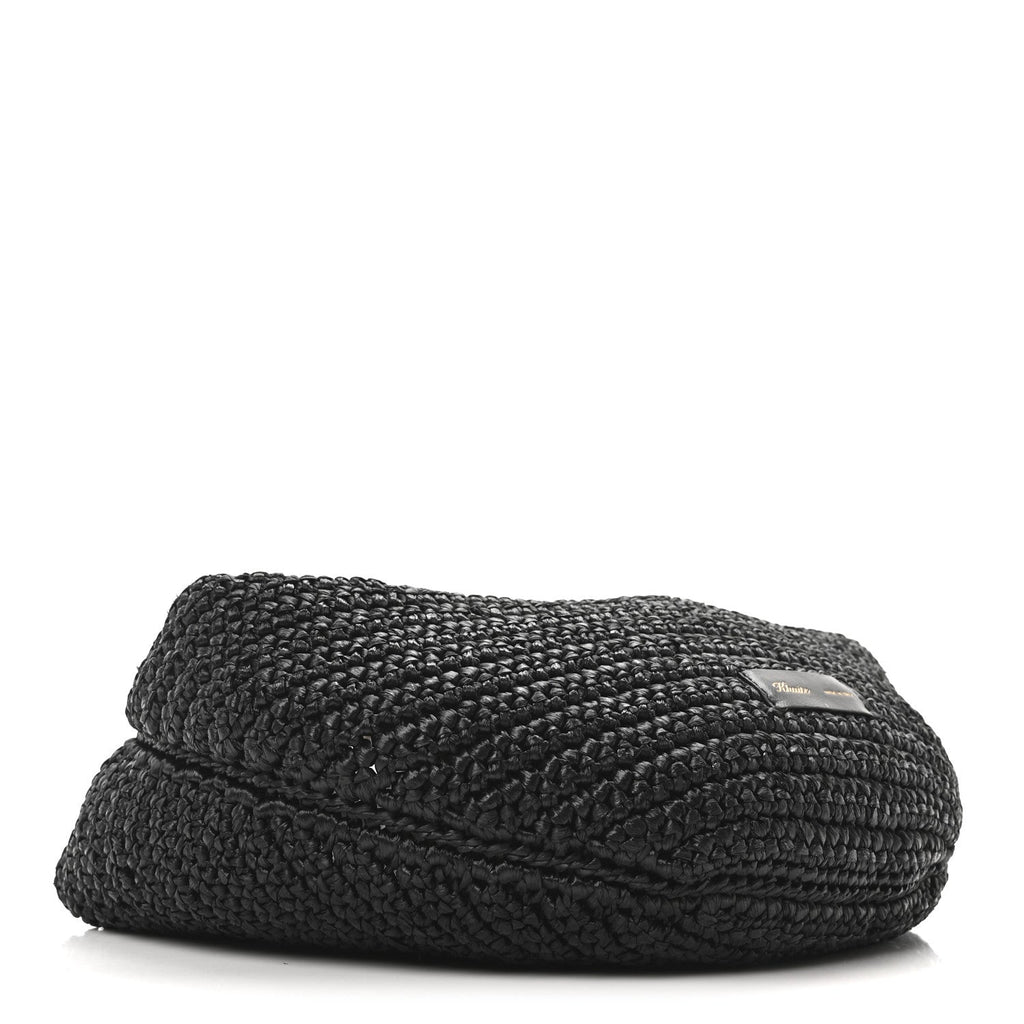 Raffia Olivia Hobo Black