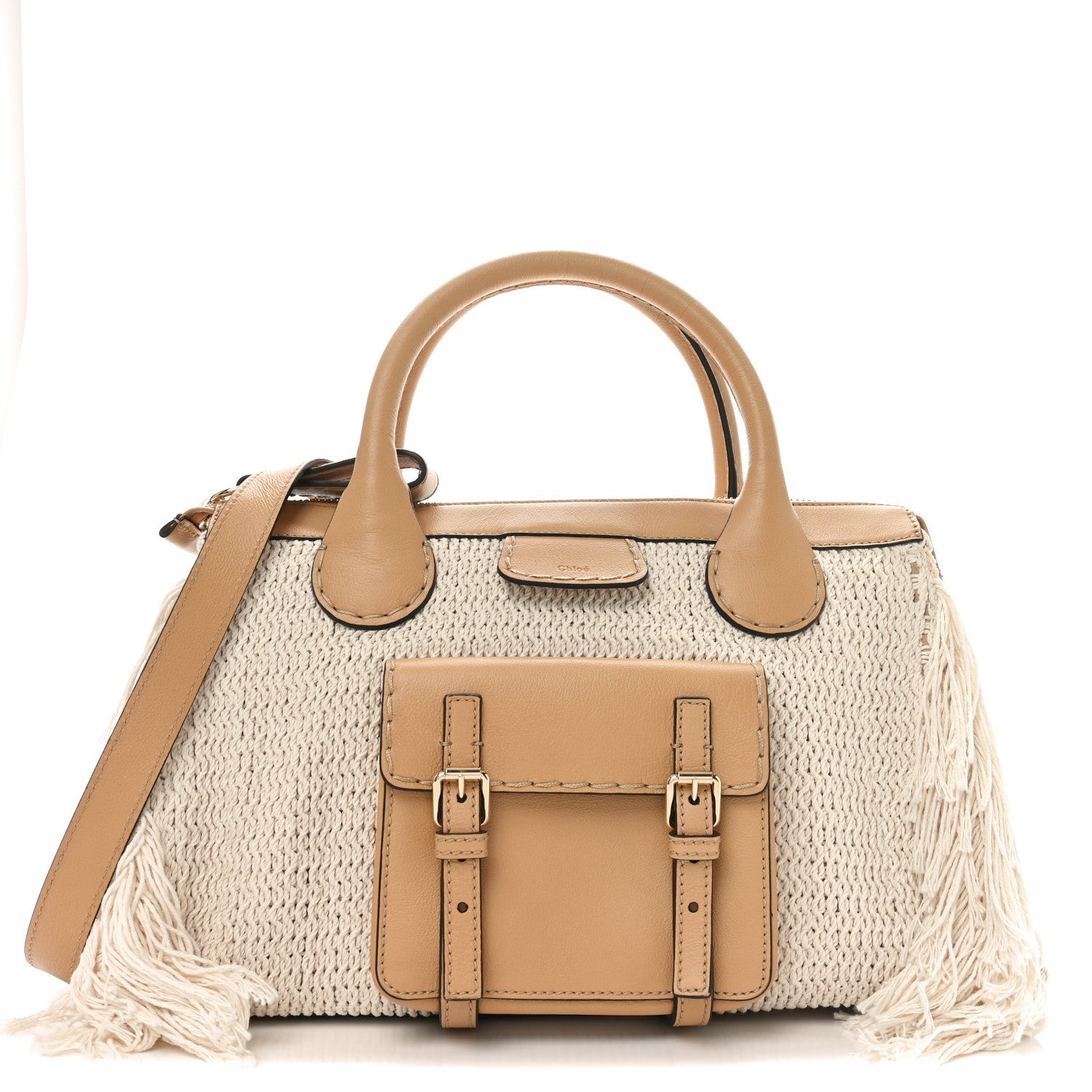 Cotton Calfskin Medium Edith Day Bag Soft Tan