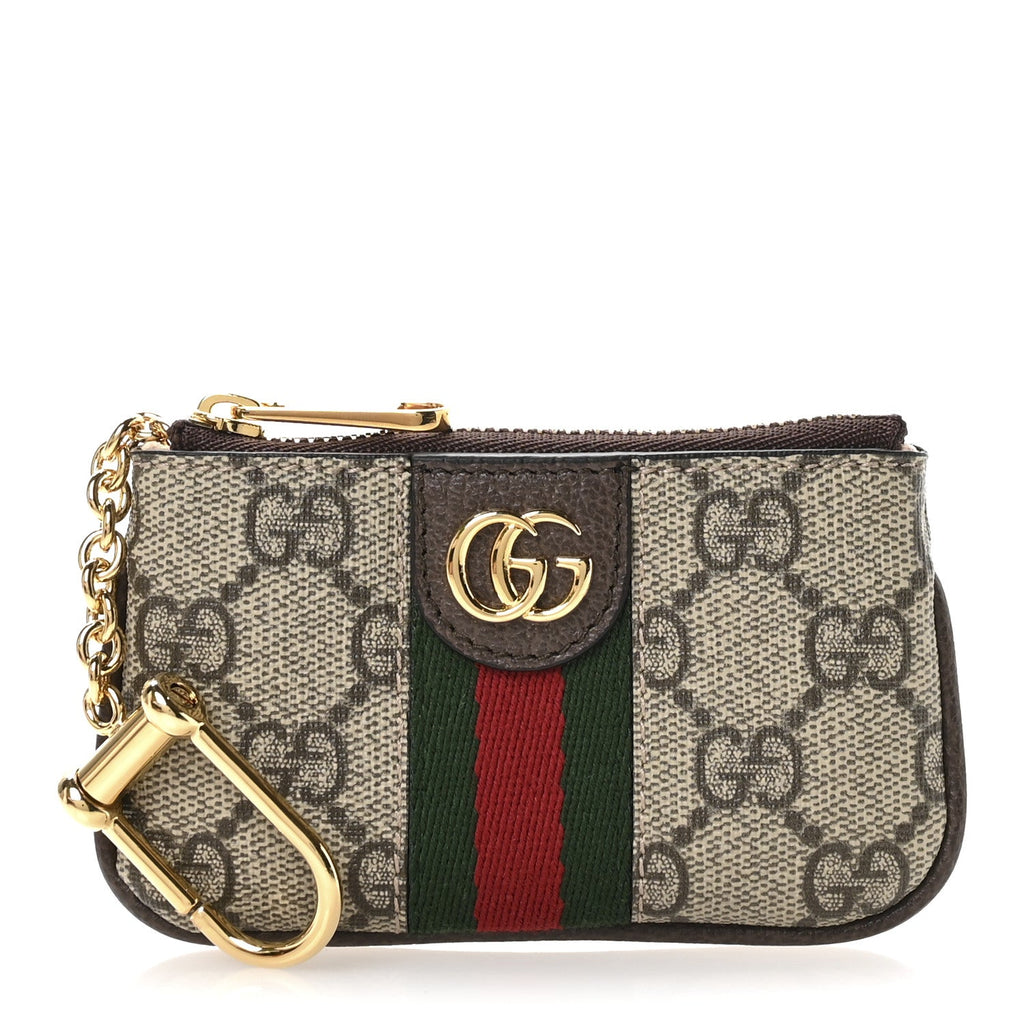 GG Supreme Monogram Web Ophidia Key Case Beige New Acero