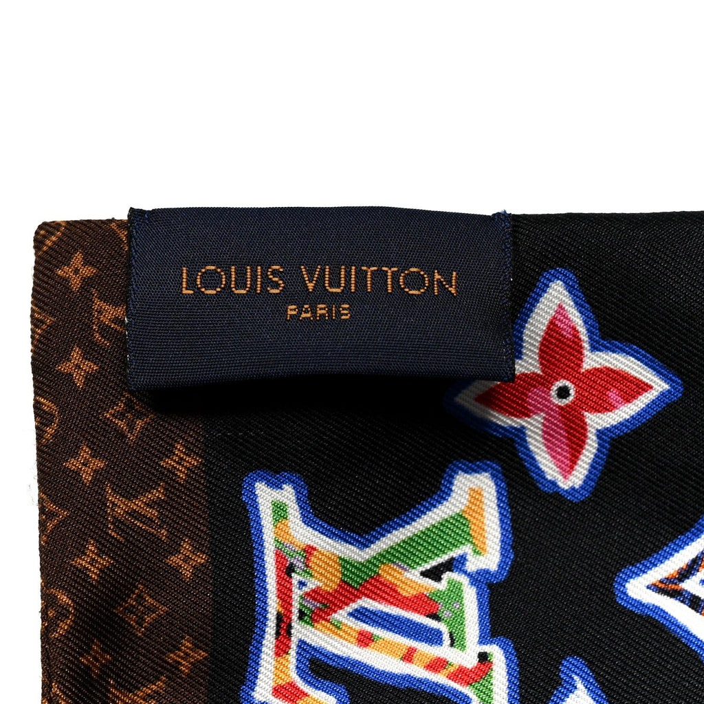Silk Monogram ABC Bandeau Black