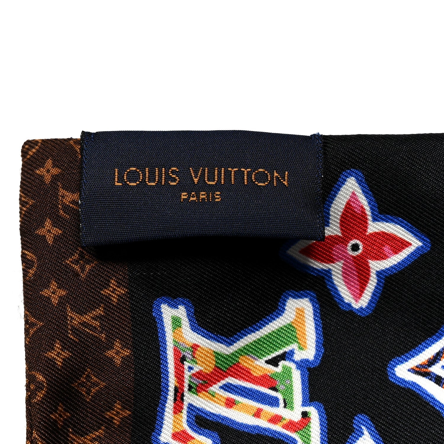 Silk Monogram ABC Bandeau Black