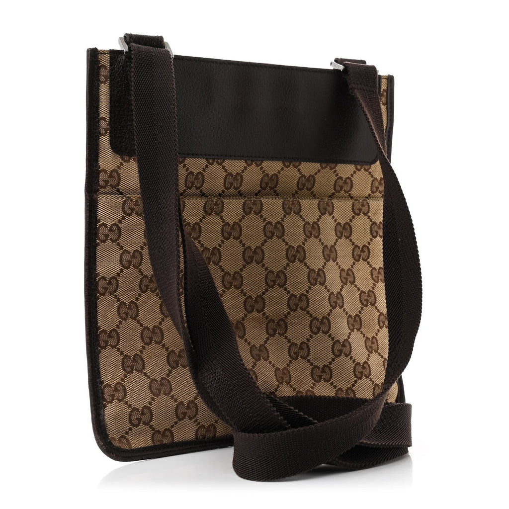 Monogram Flat Messenger Bag Dark Brown