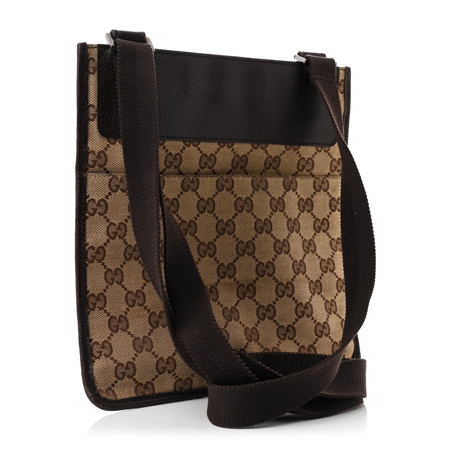 Monogram Flat Messenger Bag Dark Brown