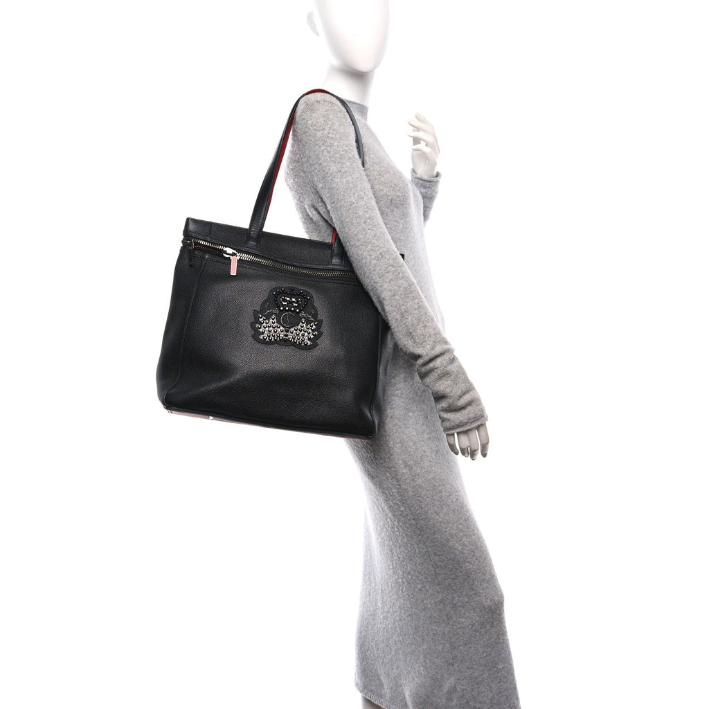 Empire Calfskin Studded Cabado Backpack Tote Black