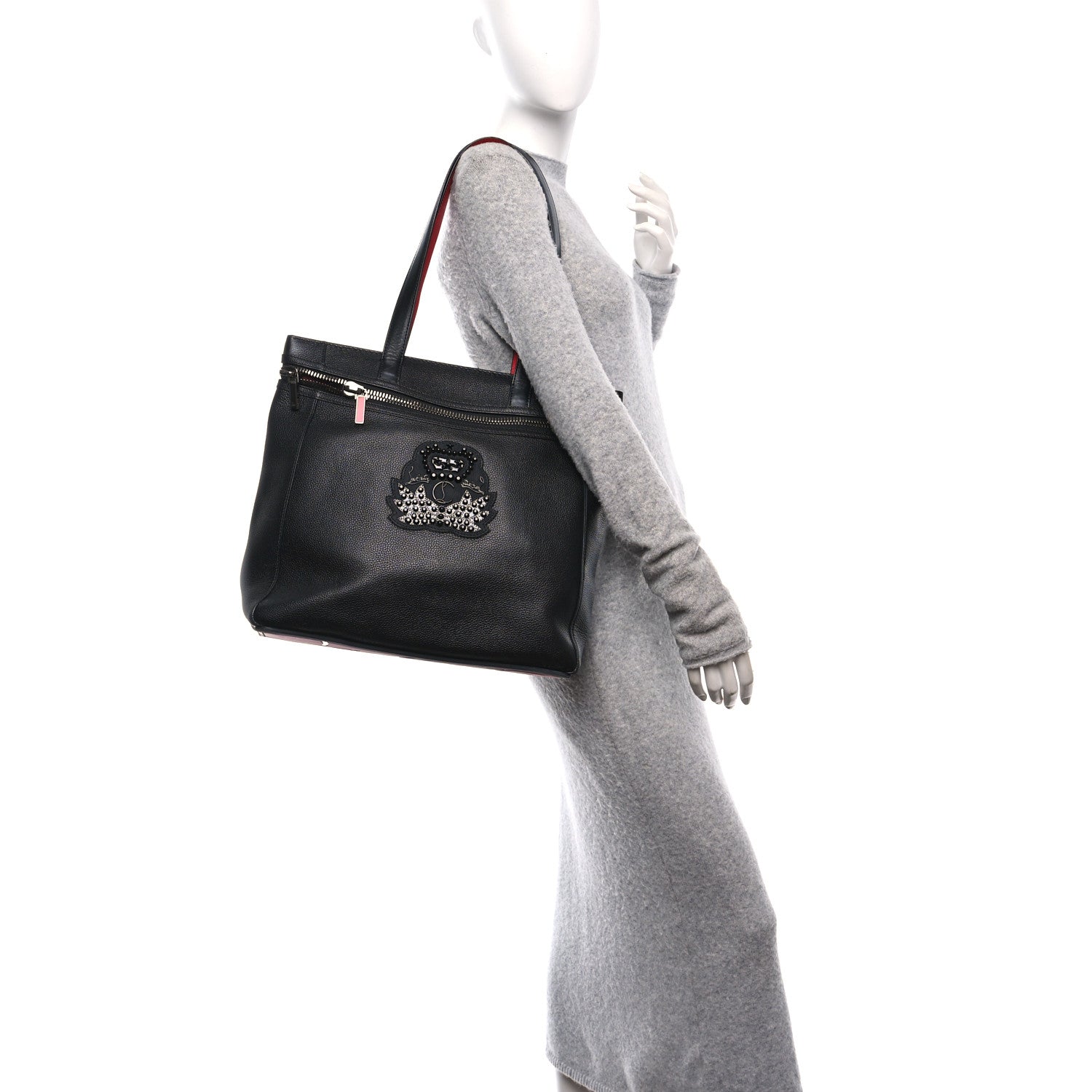 Empire Calfskin Studded Cabado Backpack Tote Black