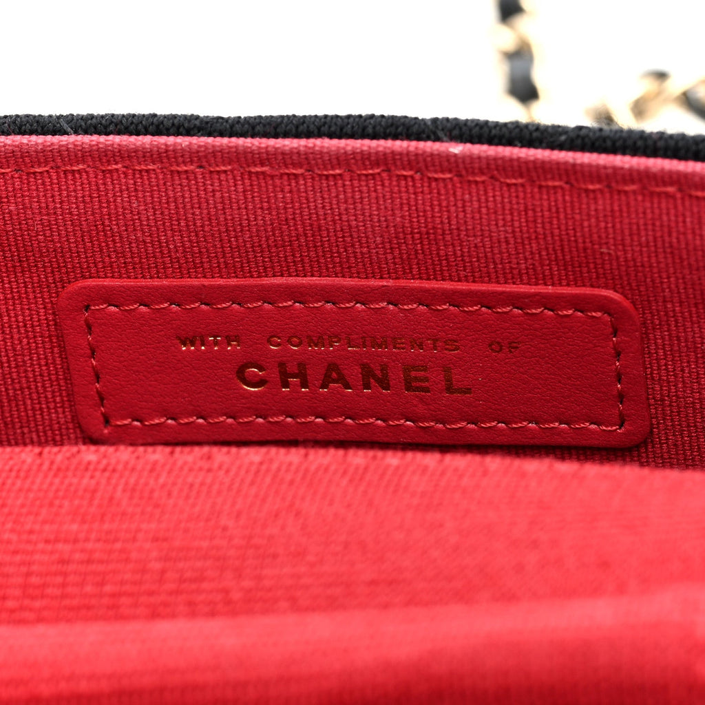 Jersey Quilted Micro Mini Flap Black