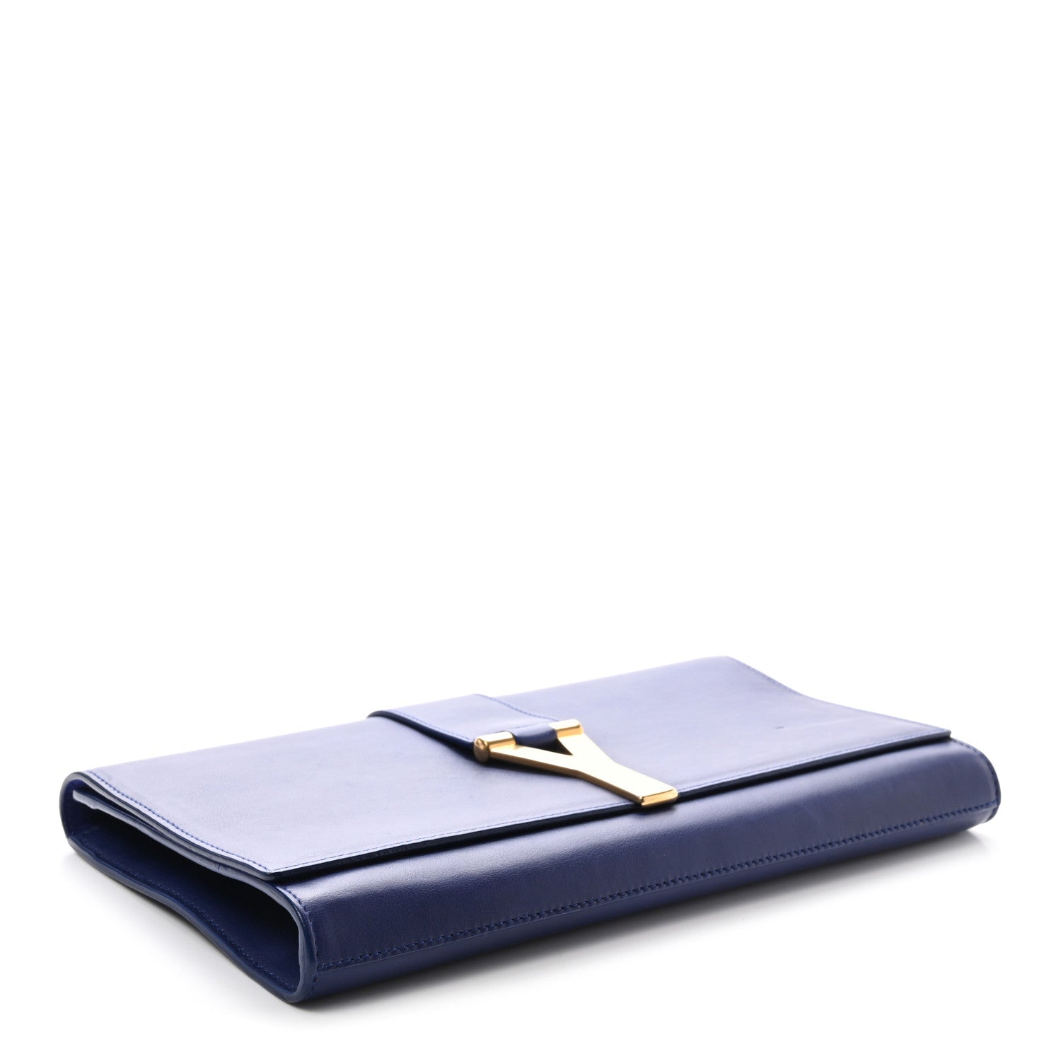 Calfskin Classic Y Ligne Clutch Royal Blue