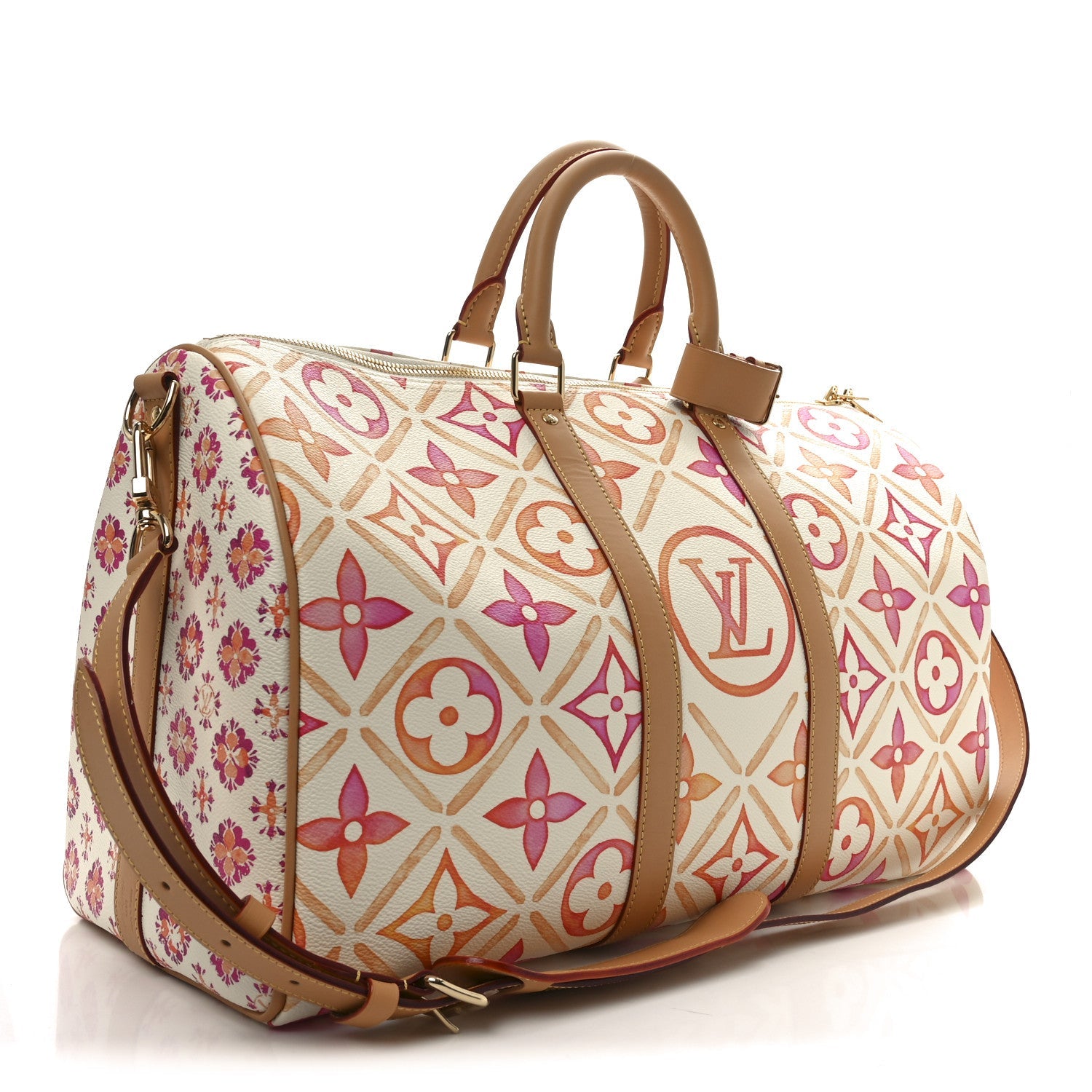Monogram Tiles By The Pool Keepall Bandouliere 45 Coral