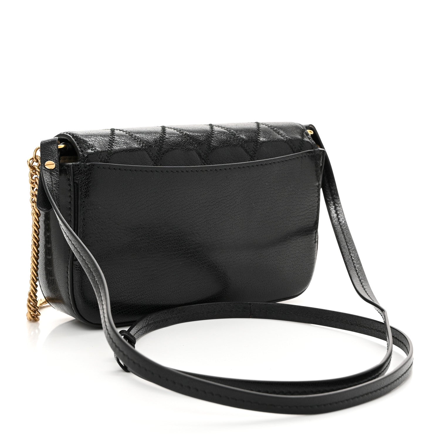 Goatskin Quilted GV3 Mini Pocket Convertible Bag Black