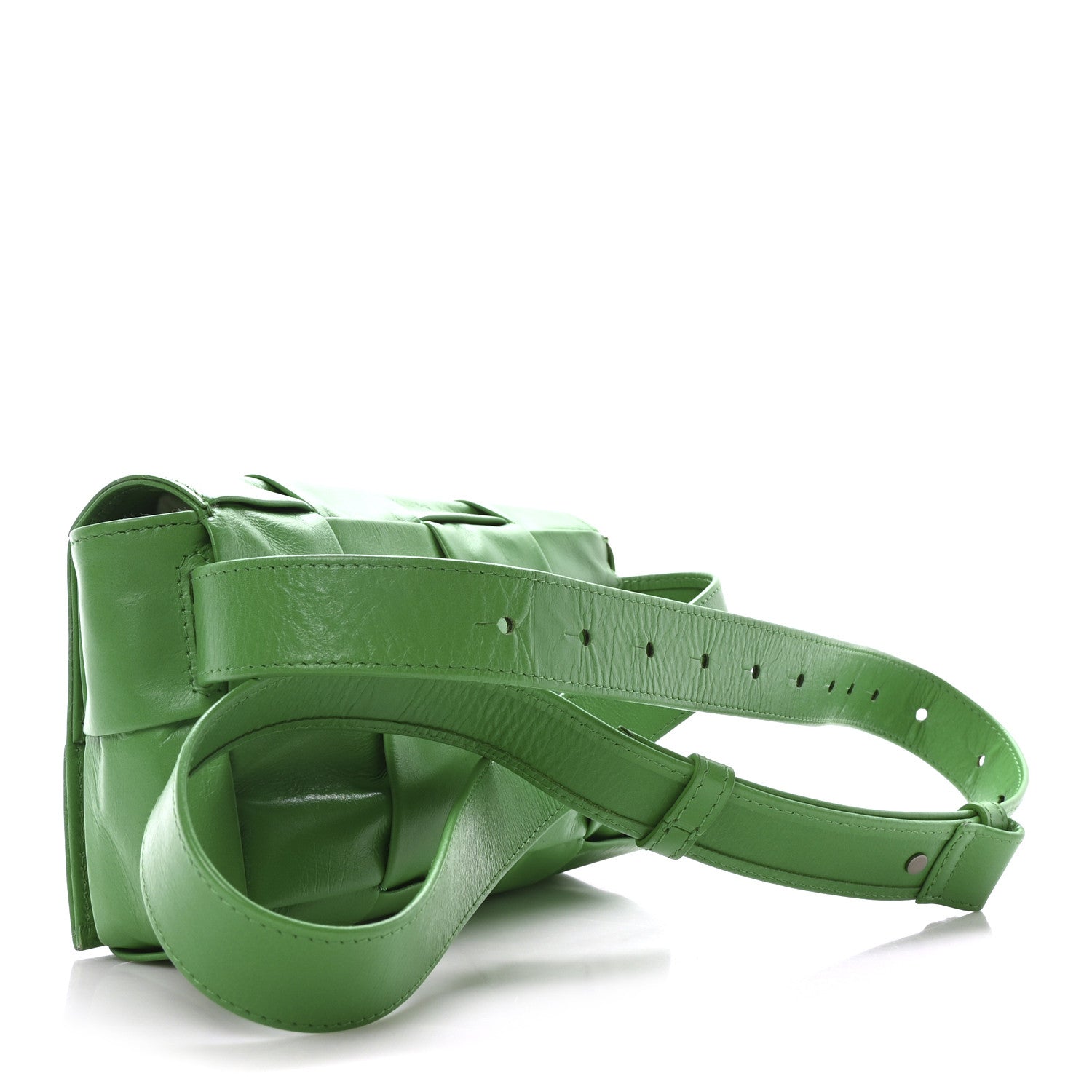 Paper Calfskin Intreccio Cassette Belt Bag Parakeet