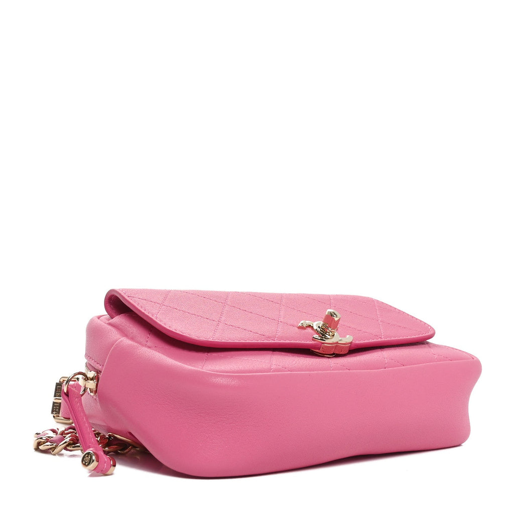 Goatksin Quilted Casual Trip Waist Bag Pink