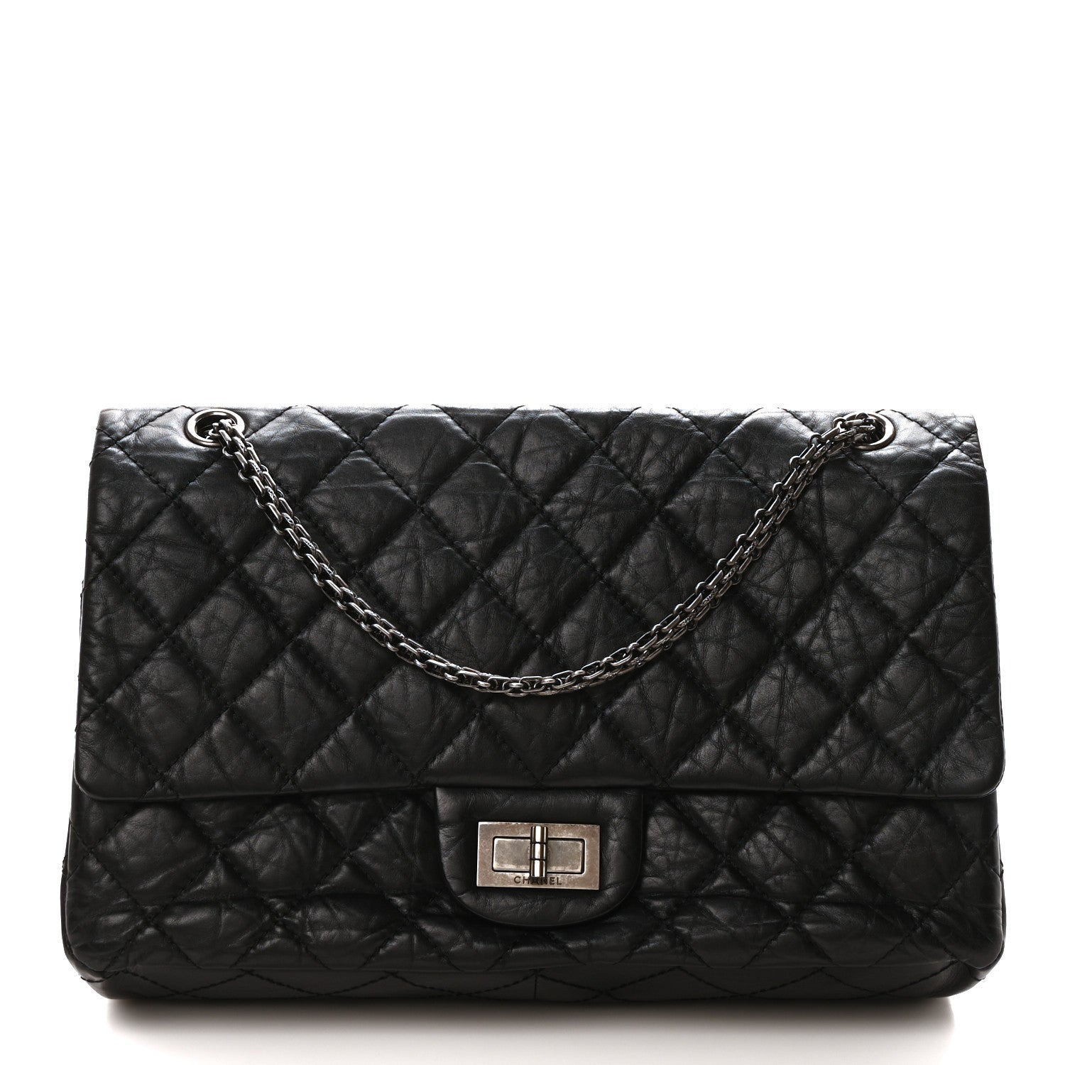 Aged Calfskin Quilted 2.55 Reissue 226 Flap Black