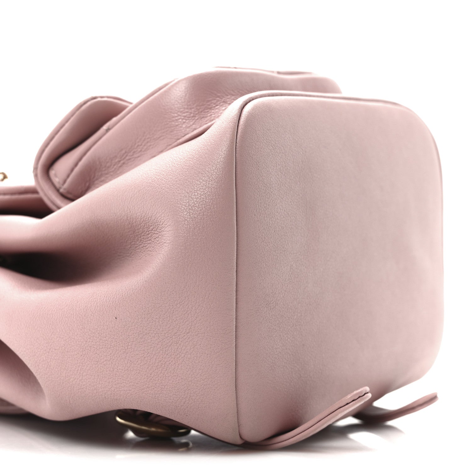 Lambskin Quilted Small Duma Drawstring Backpack Light Pink