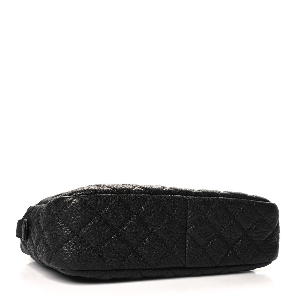 Calfskin Quilted Medium Camera Case Black