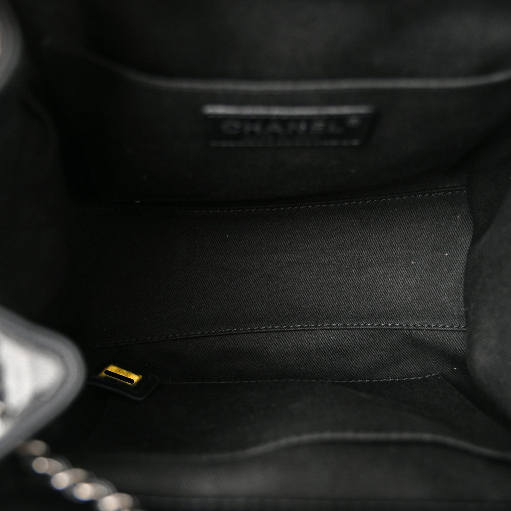 Caviar Quilted Small CC Bucket Bag Black